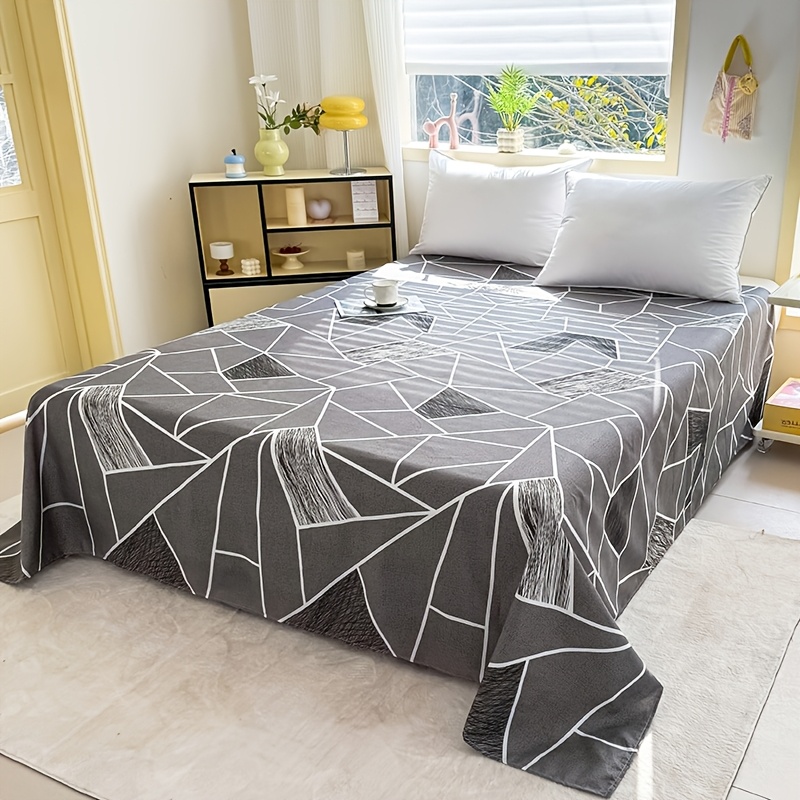 TEMU Une drap de lit en tissu 100% polyester avec un motif géométrique