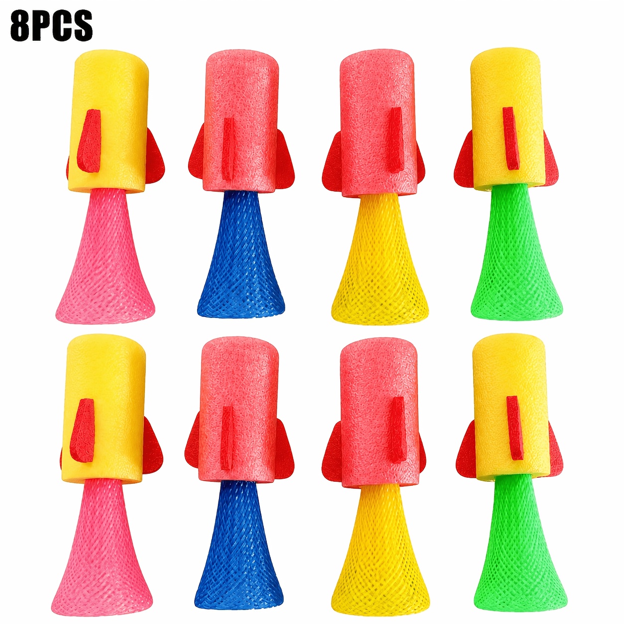 TEMU 8pcs Hand-pressed Bouncing Toy, Bouncing Launcher, Spring Shooting Game, Desktop Interactive Game, Suitable For Party Favors, Classroom Rewards,