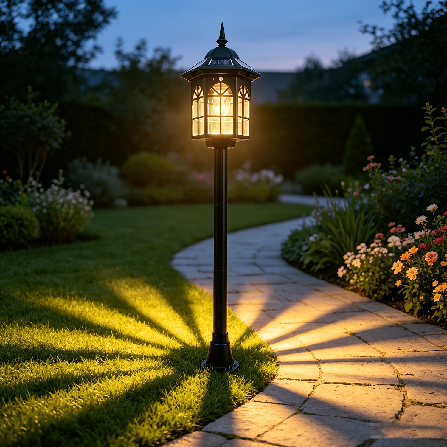 2PACK Retro Solar Column Lamp, Outdoor Courtyard Floor Lighting... product image 10