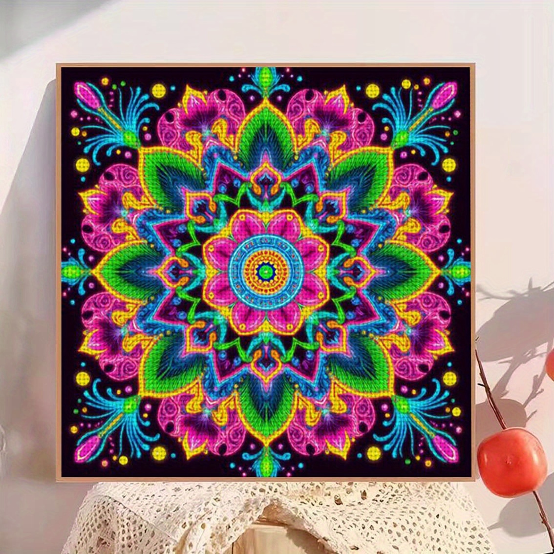 11CT Frameless Cross Stitch Kit, Colorful Floral Pattern