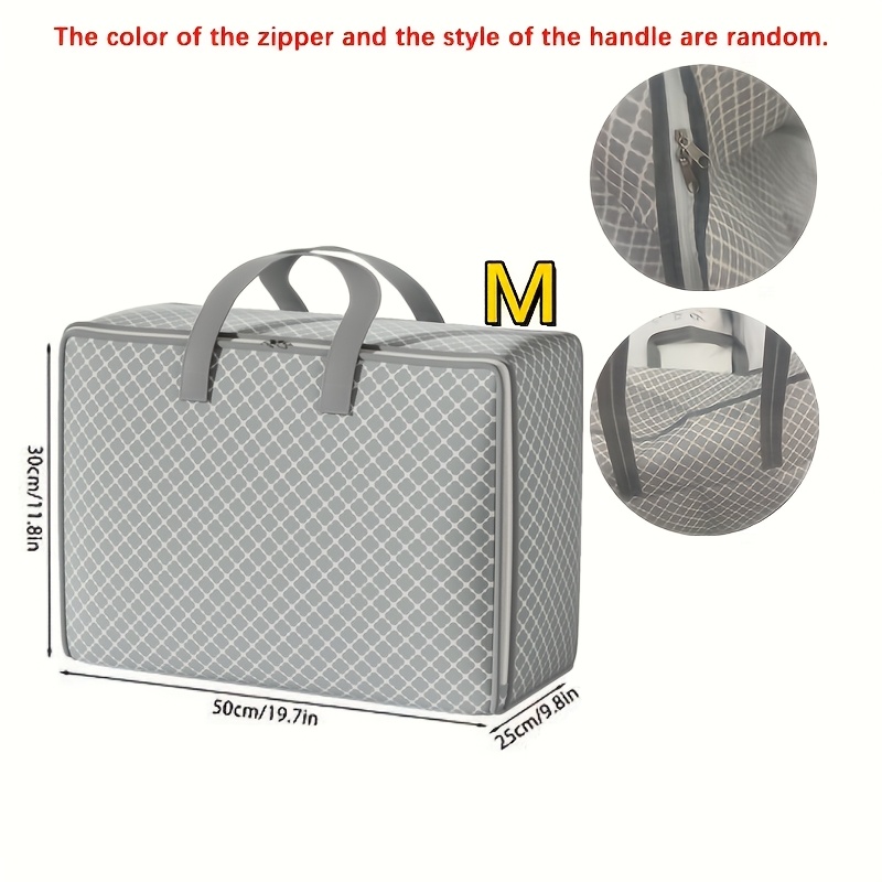 TEMU [Borsa da Trasloco] Borsa Organizer per Vestiti con Motivo a a Quattro Foglie Grigio - Borsa da Trasloco Portatile di Grande Capacit� con