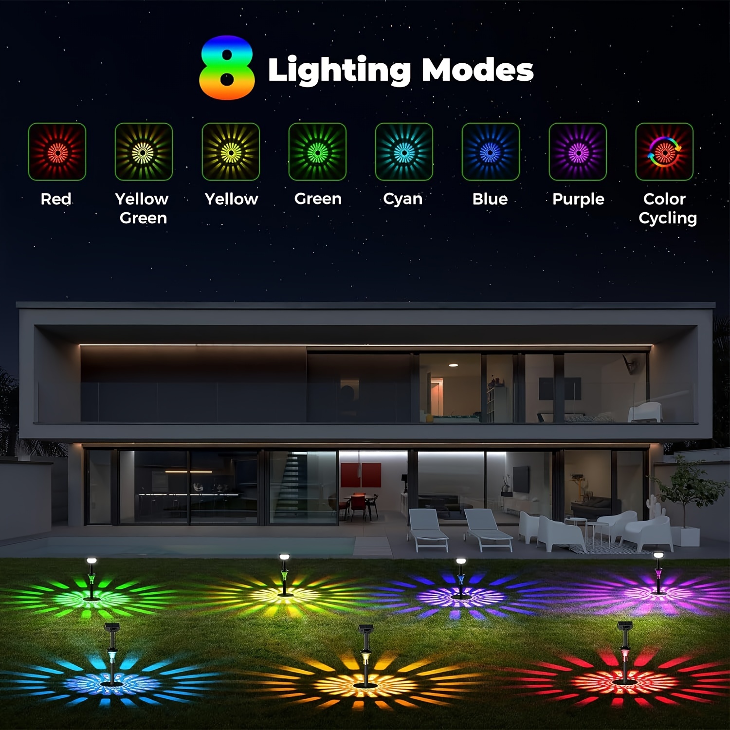 

[31 Led/4 Pack/11 Lighting Modes] Solar Spot Lights Outdoor, Spotlights With Color Changing Decorations, Solar Lights For Outside Yard Garden Pathway, Cold White+multicolor