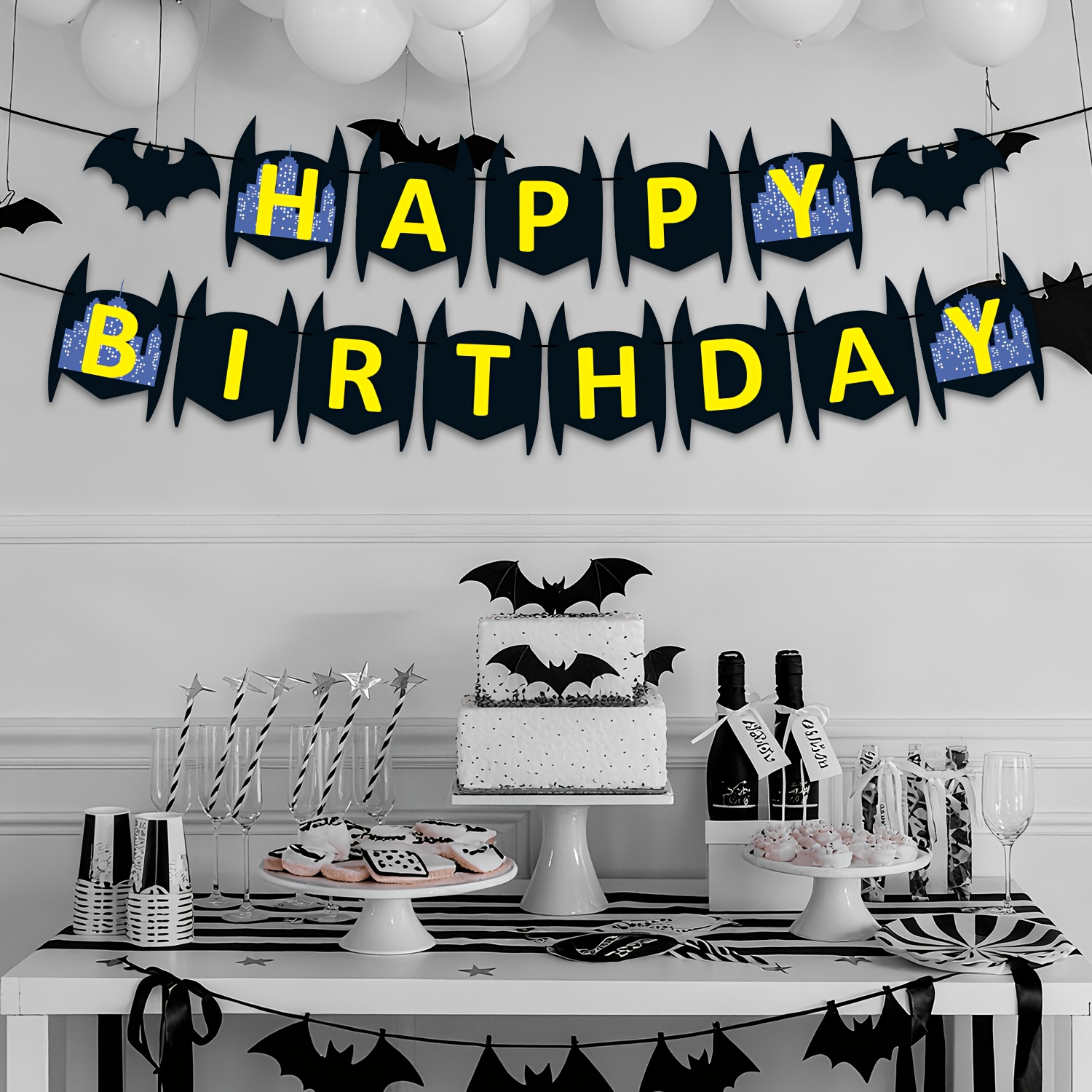 TEMU Warner 15pcs Batman Series Party Banner Is An For Batman Fans As A Gift Or For Room Decoration. This Party Banner Is Perfect For Themed Parties,