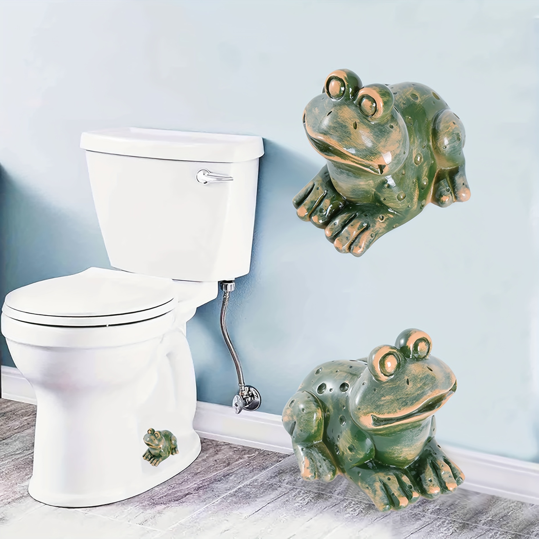 

Ceramic Frog Toilet Bolt Caps Toilet Bolt Covers Decorative Funny Frog Themed Toilet Gadget Easy Installation Toilet Replacement Parts Adorable Bathroom Decor Suitable For Most Toilets Bolt