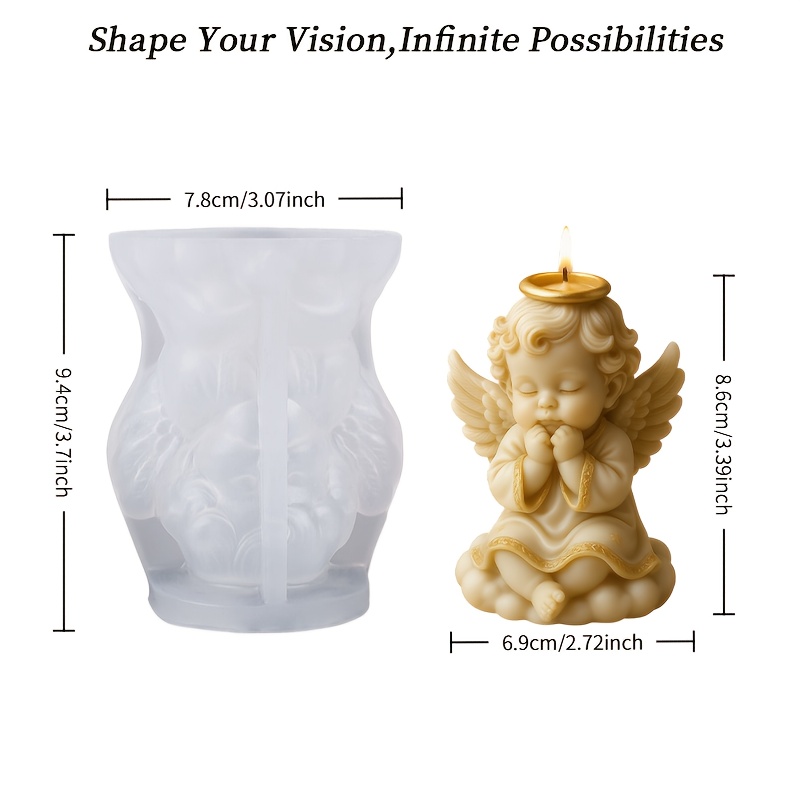 Image of Reusable Praying Mold - Resin & Plaster Compatible Silicone Molds Suitable For Diy Wings, Figurines, For Wax/resin Art Crafts, Irregular Shape For Genuine , Ideal For Gifts & Religious Decor