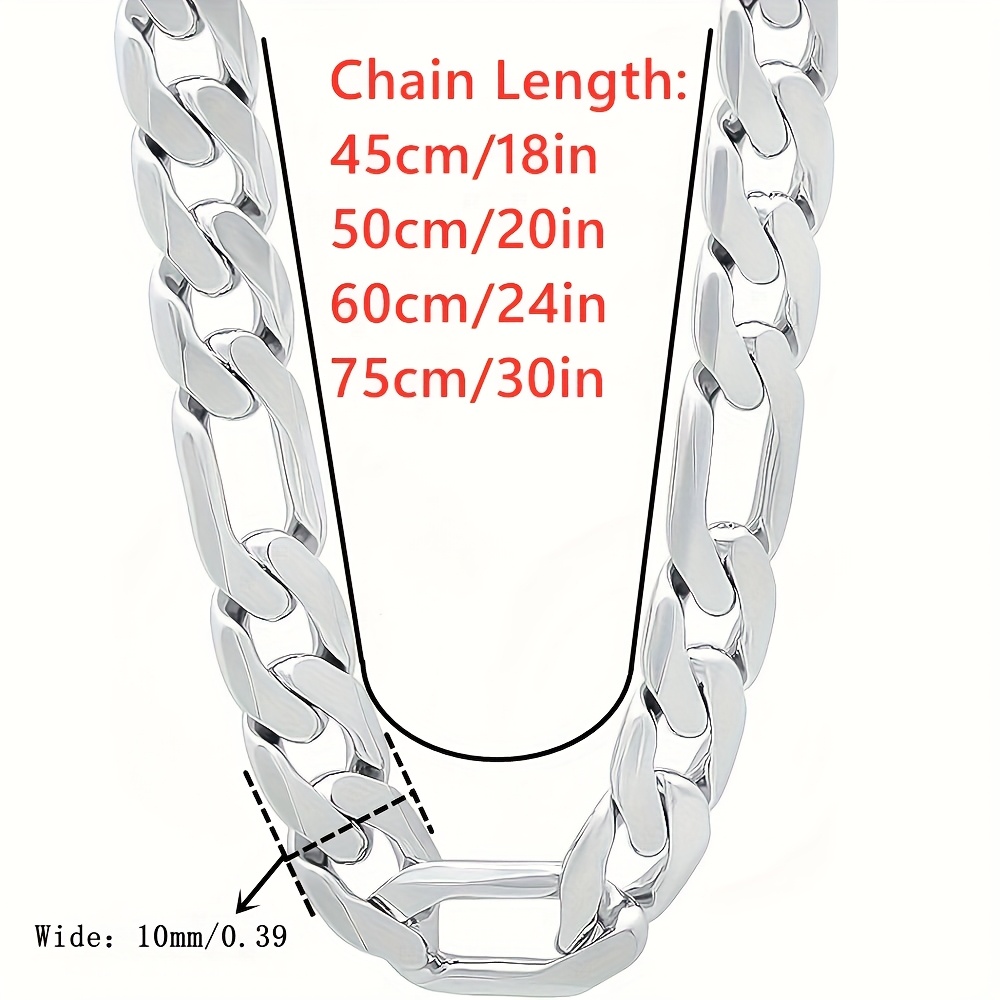 TEMU This Stylish 925 Sterling Silver Chain Necklace Is Minimalist, Suitable For Men And Women (total Weight: 2.854 Grams)