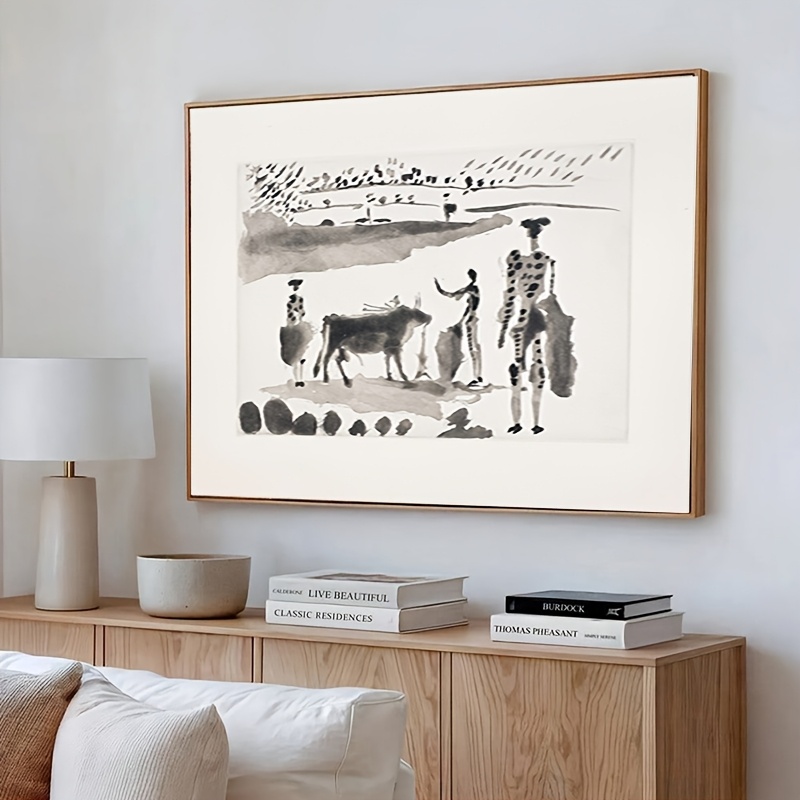 TEMU Póster 2D, 2D , de sin de un torero, ideal para salas de estar, dormitorios, , comedores, pasillos, oficinas, cafés y . un diseño minimalista y