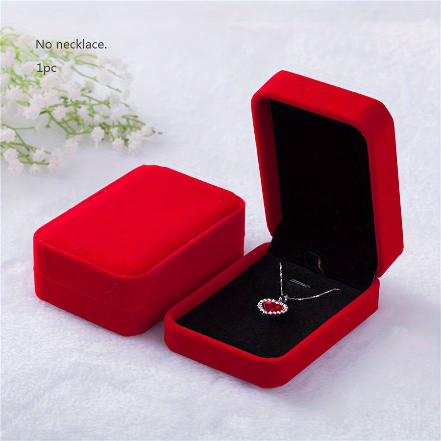 

1pc Elegant Suede Pendant Necklace Jewelry Gift Box - Durable & Stylish Jewelry Packaging Box For Special Occasions