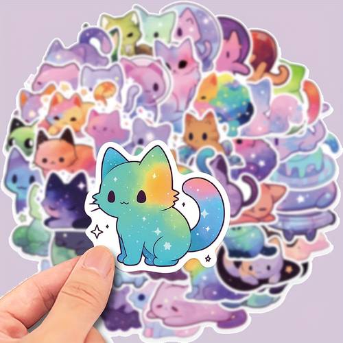 pack of 50 vibrant vinyl stickers that are suitable for decorating water bottles cars cups computers guitars skateboards luggage bikes motorcycles and snowboards