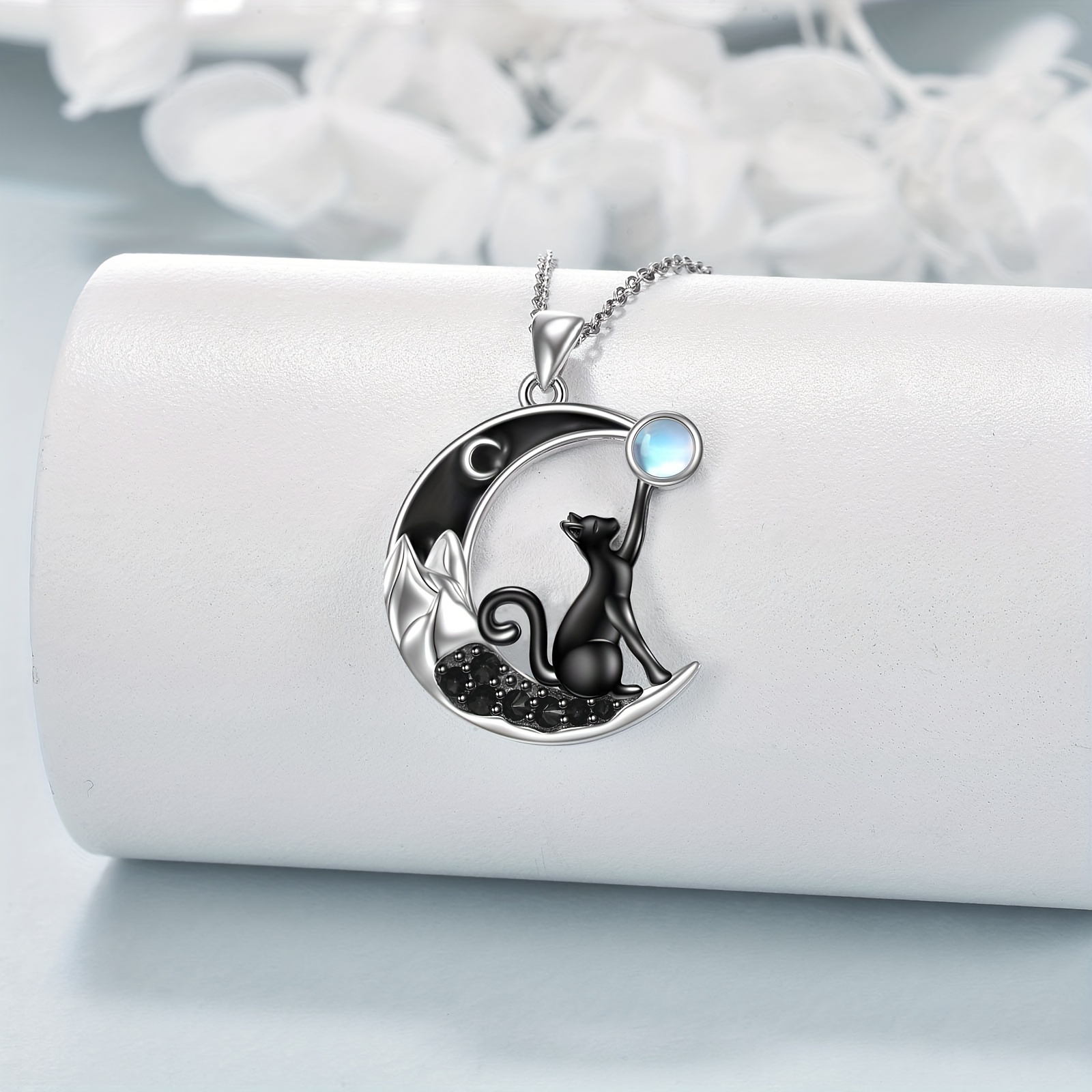 Sterling Silver Moonstone Irish Necklace for Women