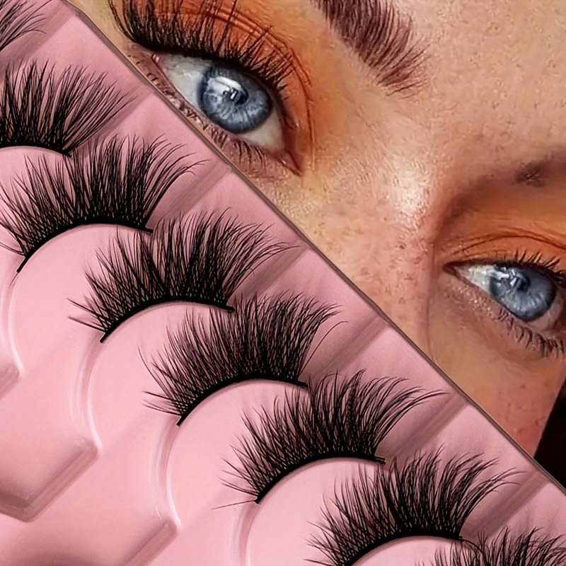 10 Pairs Of Fluffy Cat-eye And Doll-style Half Lashes, C-, 6-15mm - Easy-to-apply False Eyelashes, Suitable For Beginners, Reusable Multi-pack