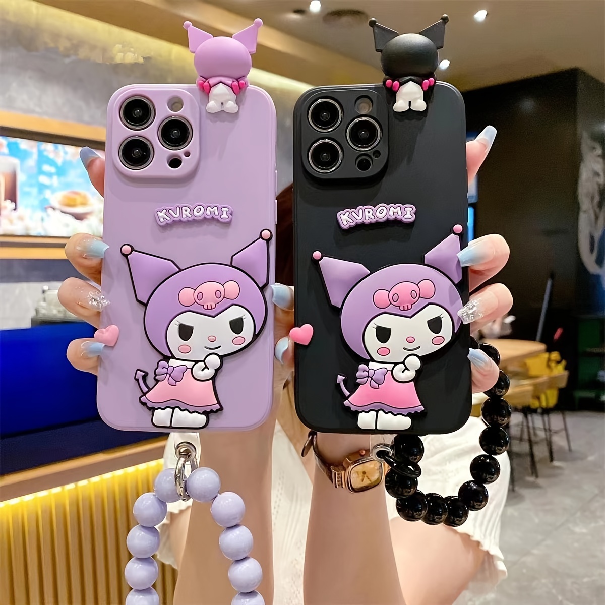 Authorized 1pc Of Cartoon Cologne Suitable For IPhone 13 14 15 Mobile Phone Case Including Three dimensional Creative Bracelet