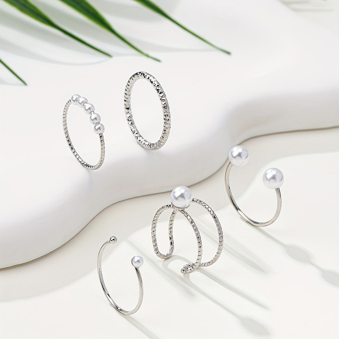 5pcs Unique Metal Minimalist Stackable Ring Set