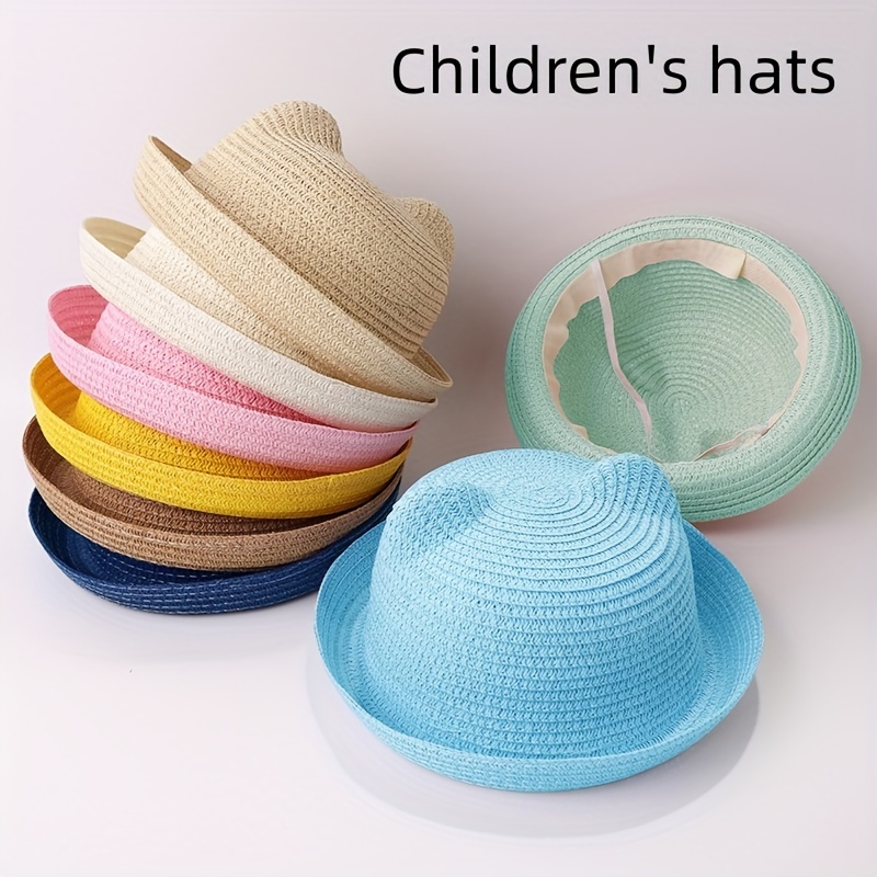Elegant Breathable Sun Hats Solid Color Casual Lightweight Straw Hat  Outdoor Travel Bucket Hat For Women Girls