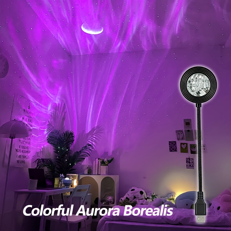 TEMU LED лампа з водяною хвилями, USB лампа з 7-кольоровою RGB світловою стрічкою, регульована яскравість, підходить для прикраси спальні, підходить