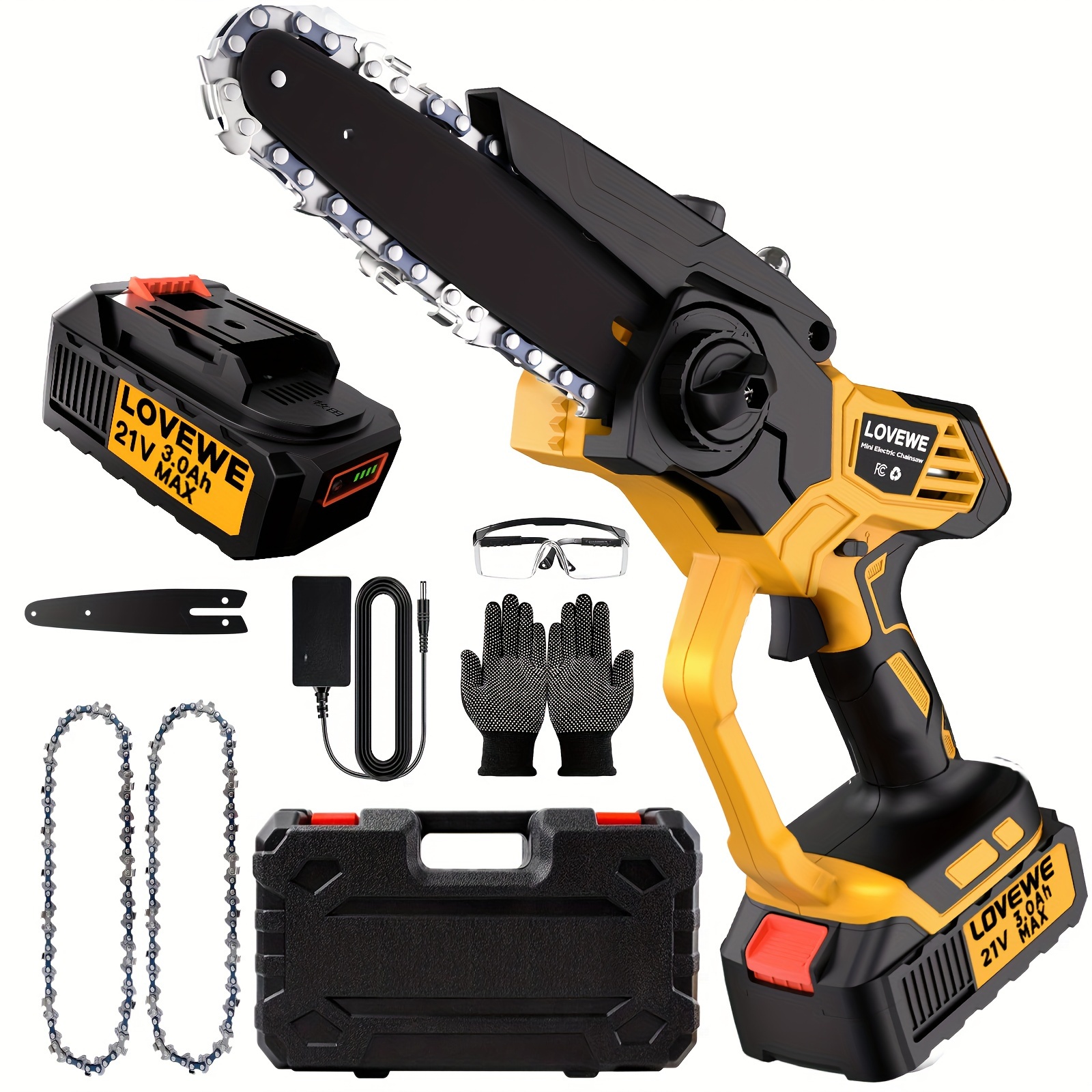 

Mini Chainsaw Cordless, 6 Inch Handheld Electric Chain Saw With 3.0ah Battery, 23ft/s Speed - Automatic Chain Tensioning & Auto Oiler For Tree Branches, Courtyard, Household, And Garden