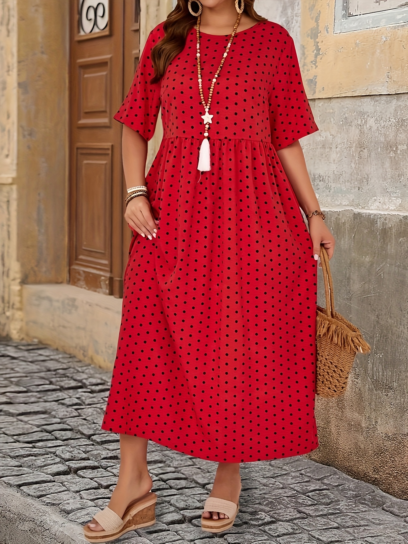 Plus Size - Plus Size - Retro Polka * Size Women'S Dress