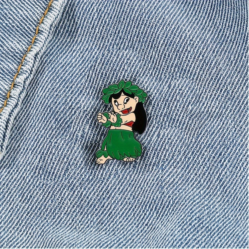 1pc * & Stitch Metal Pin For Men, Fashion * Pelekai Dance Enamel Lapel Pin  For Backpack Clothing