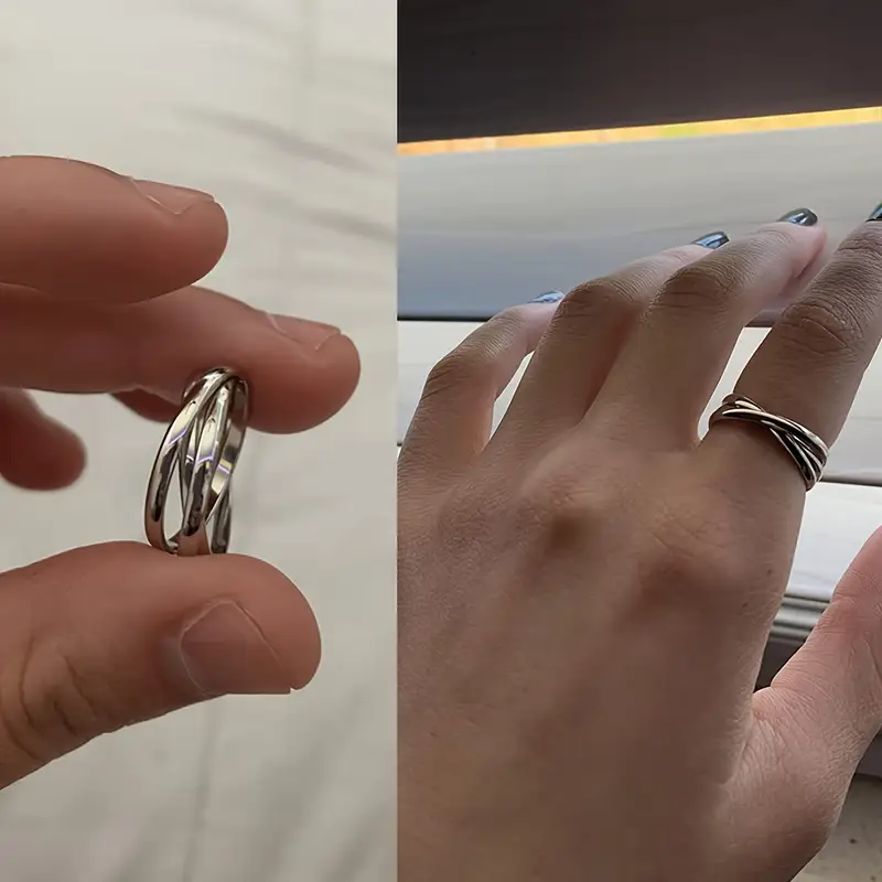6pcs rotatable stainless style relax rings rotatable relax fashion rings size 6 7 8 Product details 4