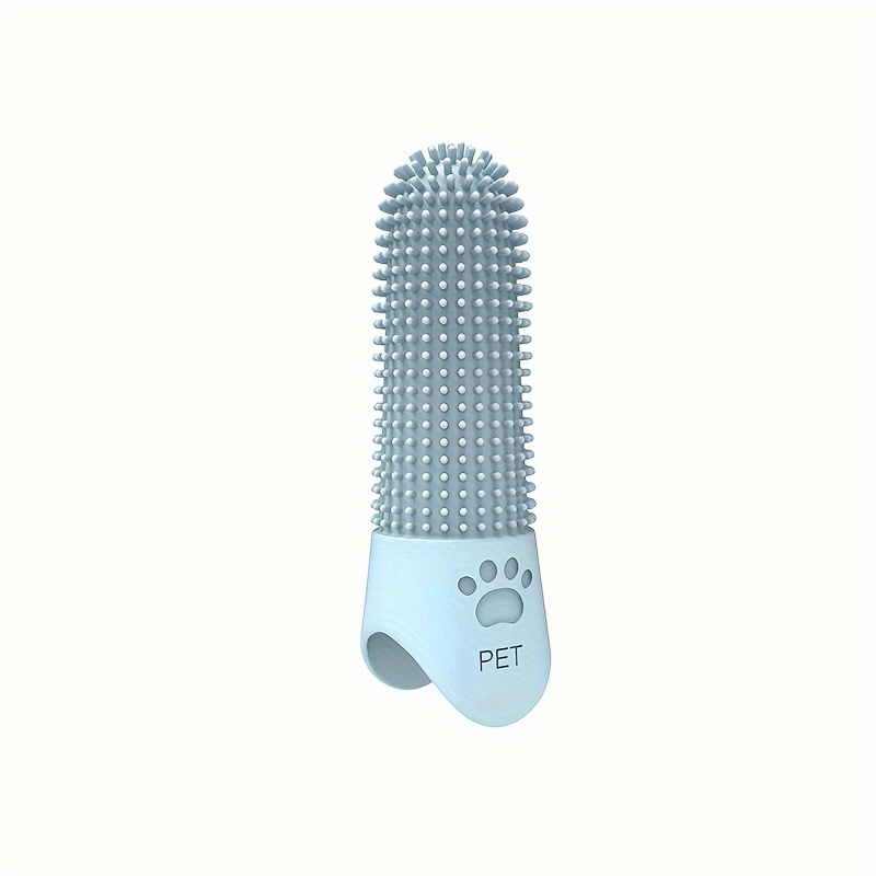 1pc 360 Degree Pet Finger Toothbrush, Silicone Dog Finger Toothbrush, Tooth Care Pet Toothbrush, Dog Brushing Kit, Without Battery