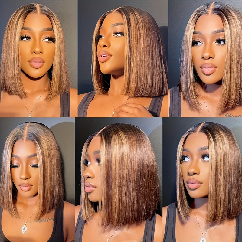 Buy One Get One Free Pack Of Two HD Transparent Lace Front Wig Short Straight Bob Wig 10 16inch Human Hair Wigs For Women 150 Density Brazilian Remy L