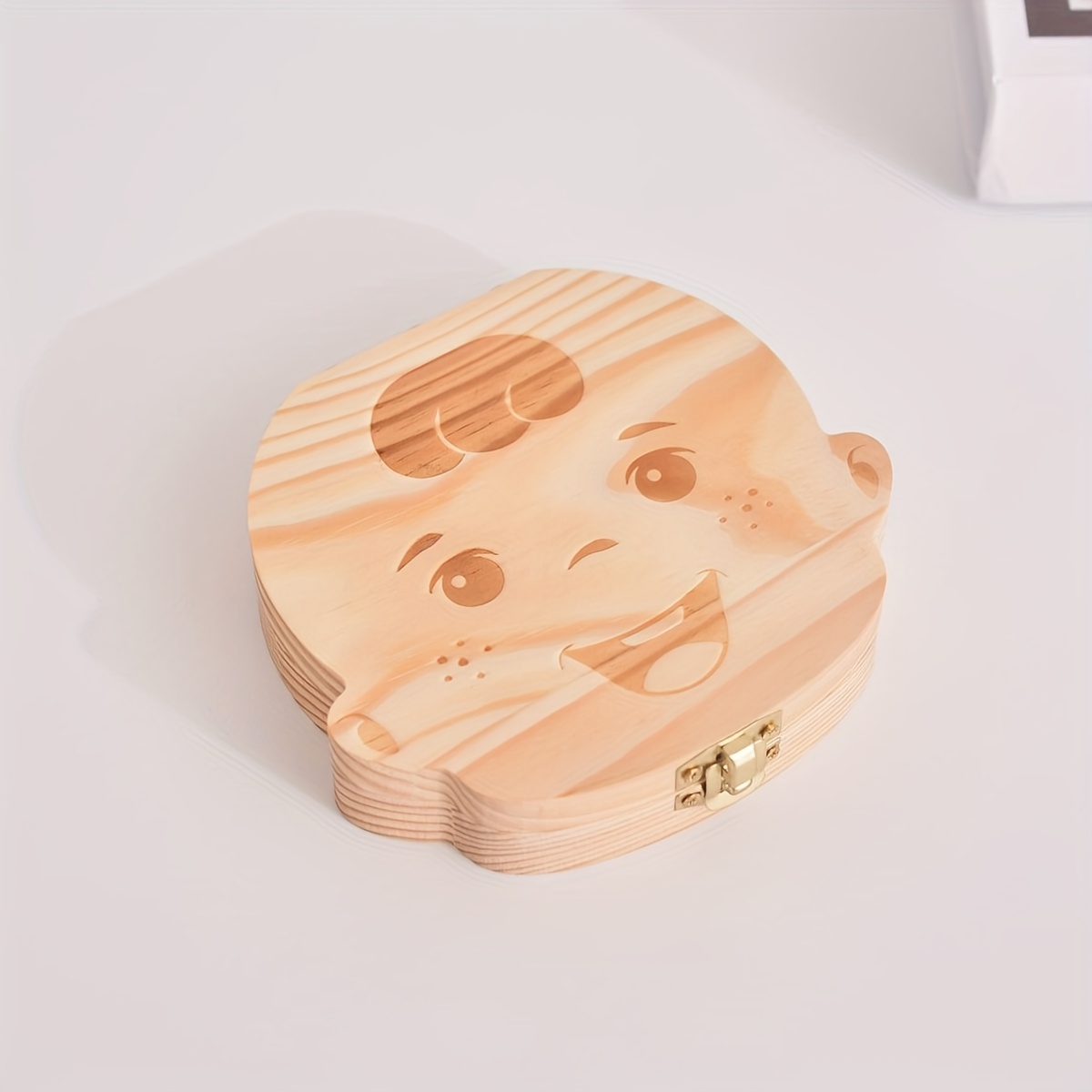 1pc Children's Keepsake Tooth Box, Solid Wood Children's Commemorative Gift, Gift For Children's Gift Party