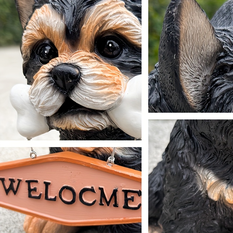 1pc rustic resin yorkshire terrier dog welcome sign garden Temu