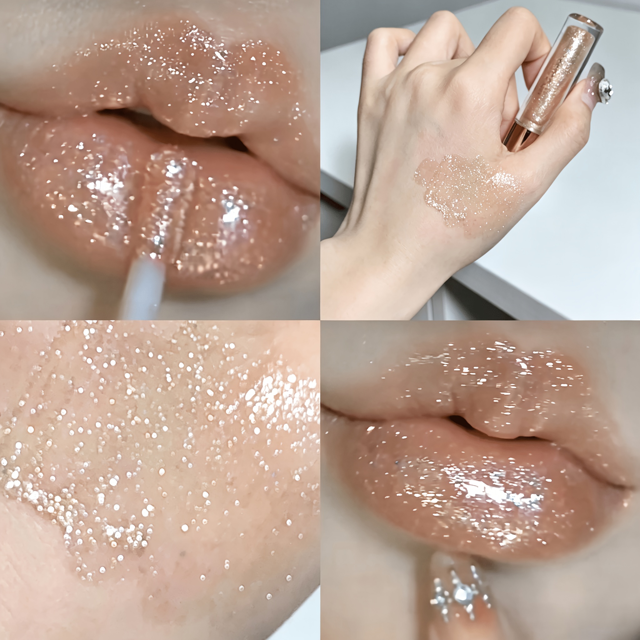 Image of Glitter Lip Gloss, Buildable Lipstick, Face Brightening Highlighter, Sparkling Eye Shadow Liquid, Moisturizing And Hydrating, Club Makeup For Stage Performances, Valentine's Day Gift