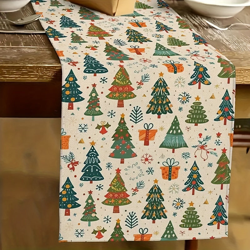 

Christmas Table Runner - Design, Polyester, Indoor & Outdoor Holiday Dining Decor