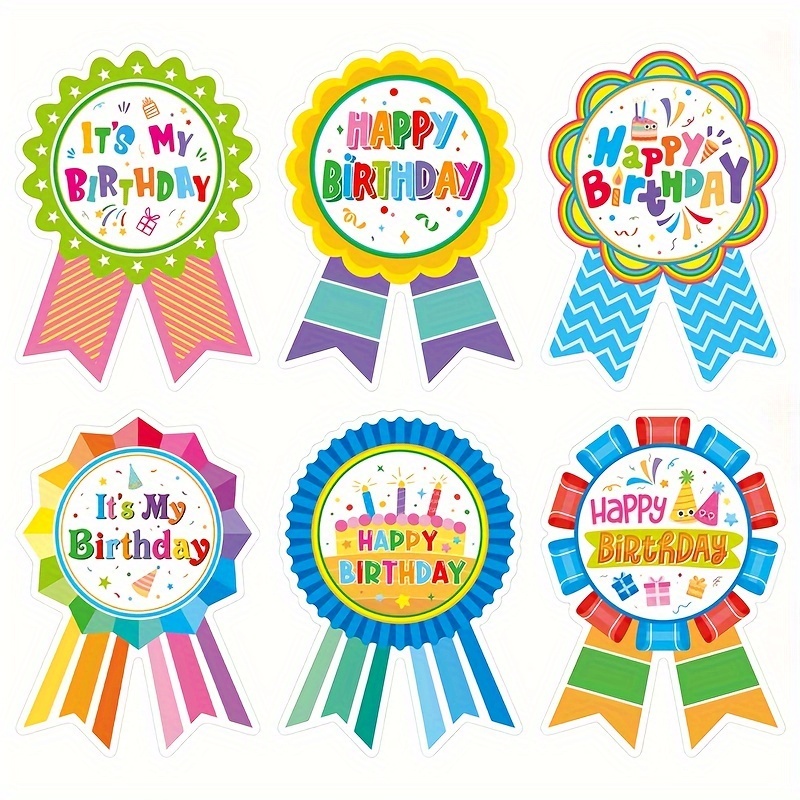 

Happy Birthday Badge Stickers - 60/120pcs, Perfect For Teachers, Students & Home Classroom Party Decorations