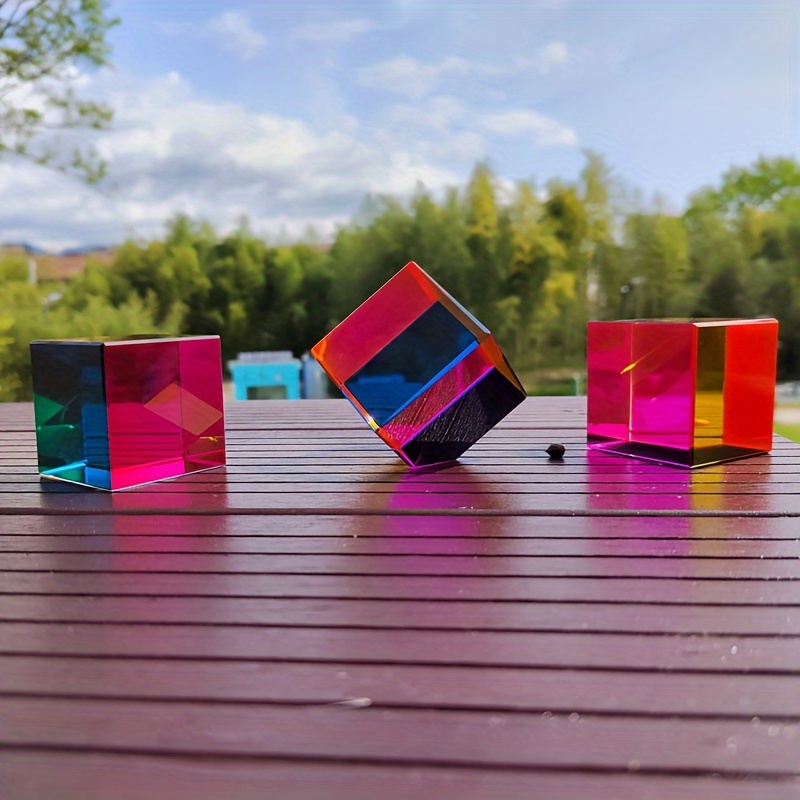 

iridescent" Vibrant Crystal Cube - Colorful For Home Decor & Gift
