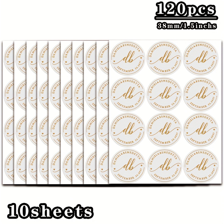 TEMU Custom 120 Wedding Stickers, Personalized Transparent Envelope Sealing Labels: Custom Stickers, Letter Combination Envelope Seals, Wedding Gift