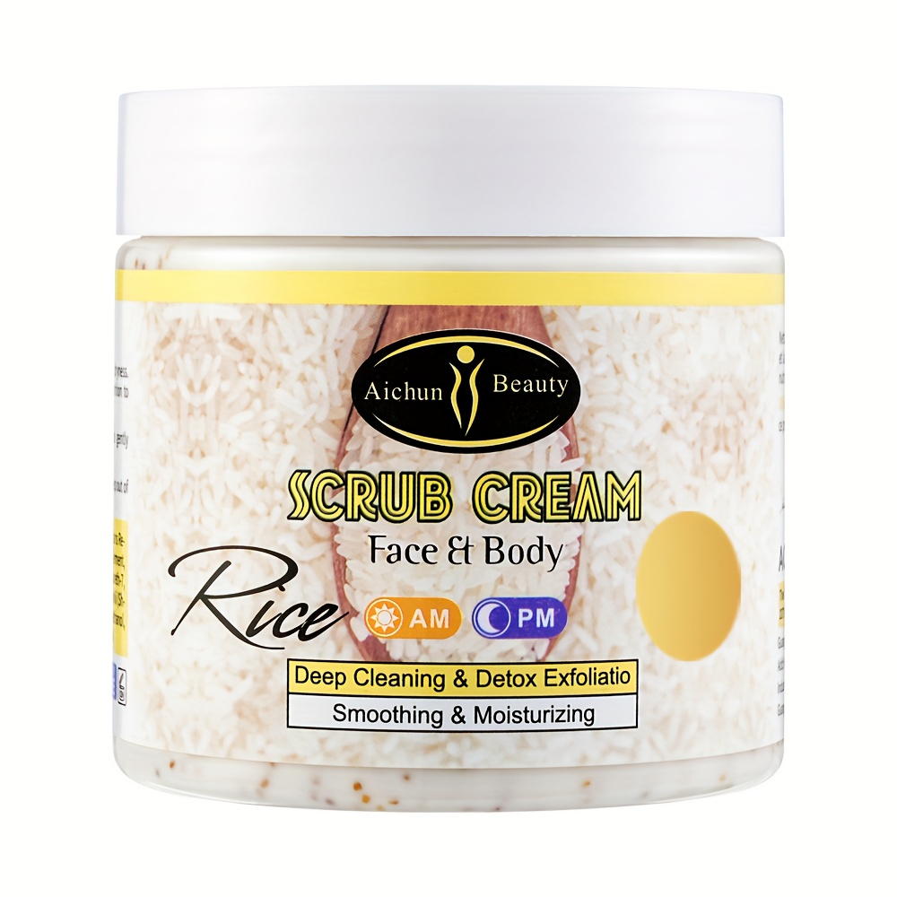 

Rice Body Scrub Cream, Scrub Bath Salt, Deep Cleaning And Exfoliation, Smoothing，moisturizing，deep Hydration, Long-lasting Oil Control, Whole Body Skincare，200ml