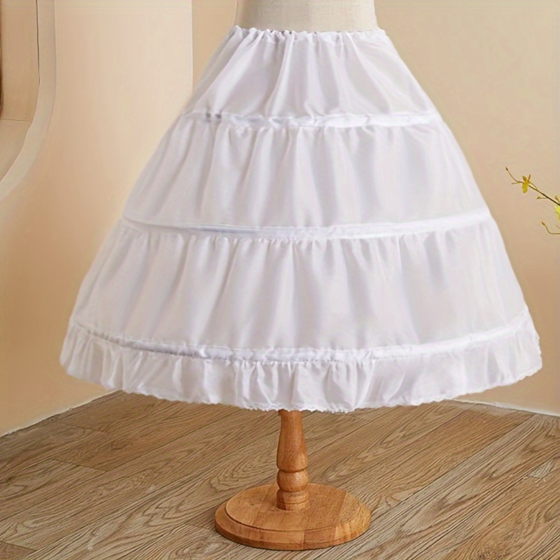 

1pc Princess Girl Petticoat 3 Hoops Fit Adjustable Waist, Full Skirt Support Accessory, Flowing Skirt For Party