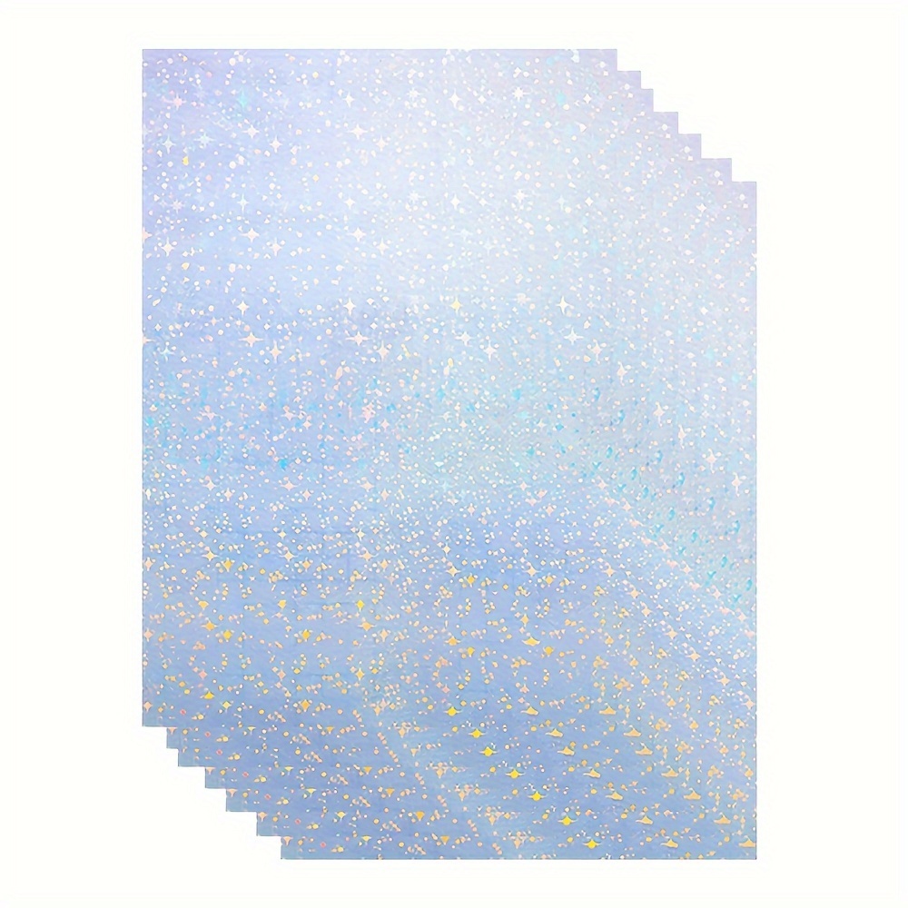 

20-pack Self-adhesive Holographic Laminating Sheets A4, Cold Overlay Film, Star Pattern, No Machine Required