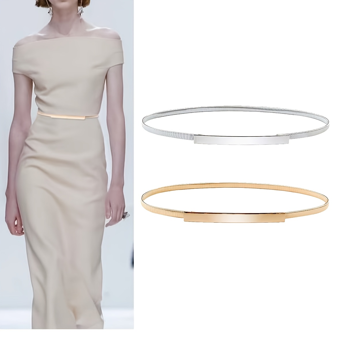 

A Stylish And Simple Dress Or Pants With A Lady's Hot Waistband, Exuding An Elegant And Fashionable Atmosphere, Perfect For Accessorizing With A Golden Or Silvery Waistband.