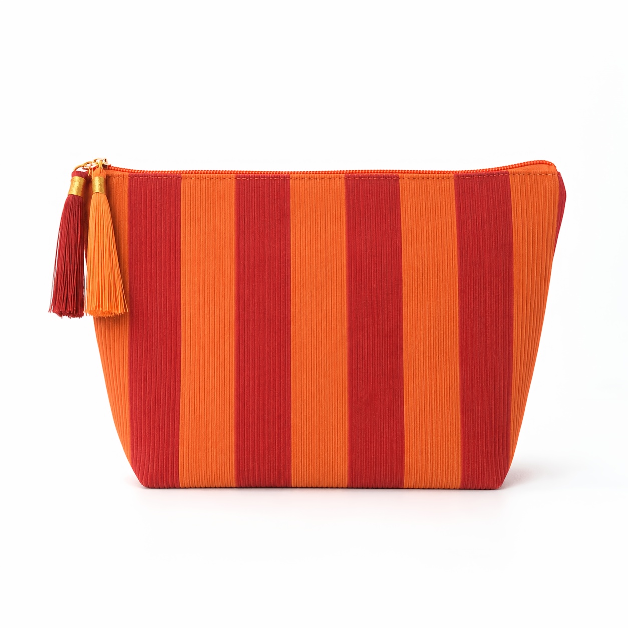 TEMU 1pc Striped Large Capacity Cosmetic Toiletry Storage Bag, Hand Holding Cosmetic Bag Toiletry Bag, Tassel Pendant Smooth Zipper, Suitable For