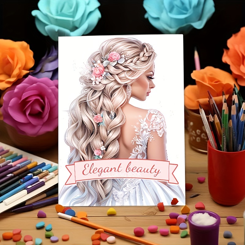 

Elegant Beauty Coloring Book - 22 Pages, & Fun Art Activity, Perfect Gift For Birthdays & Holidays