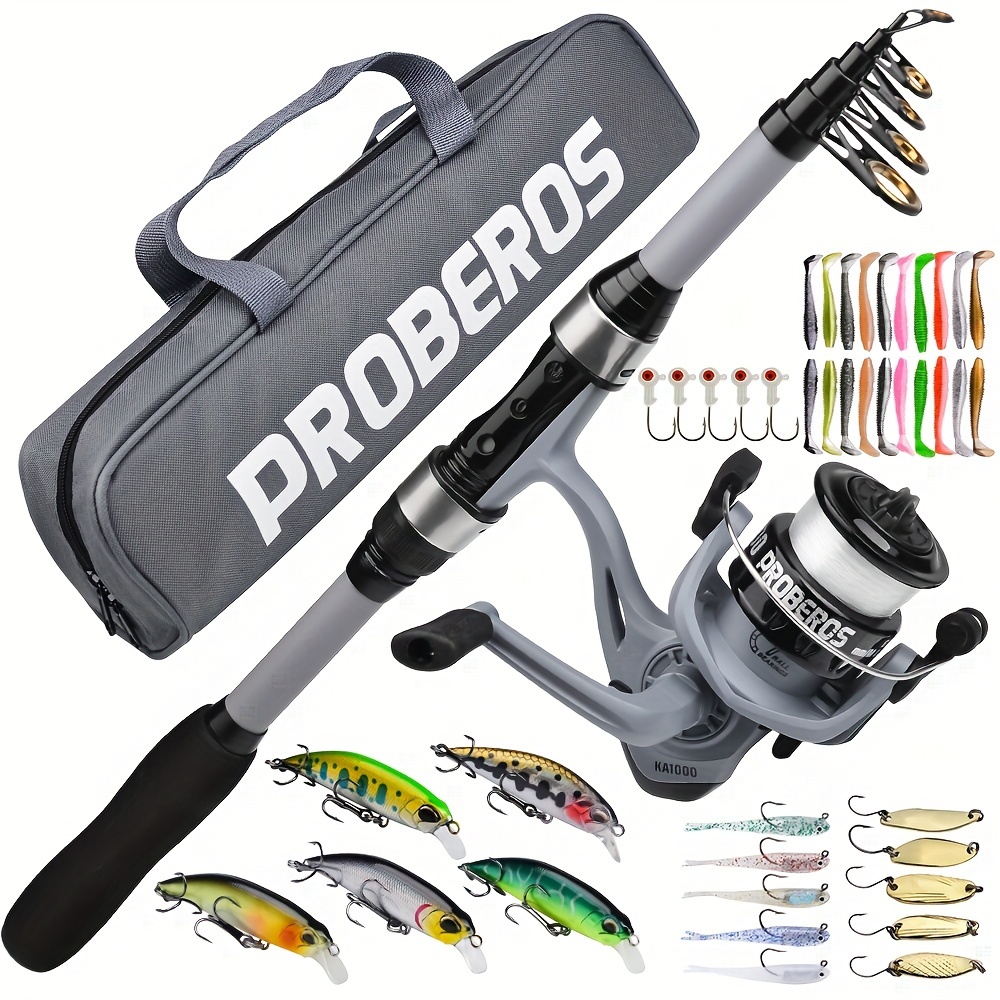 Proberos Fishing Rod Spinning Reel Large Capacity Storage - Temu United  Kingdom