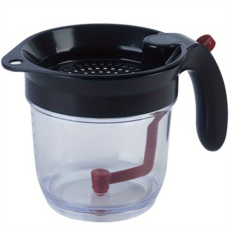 Image of 1pc Fat Separator - Effortless Bottom Release, Fat Gravy Separator With Strainer - For Producing Fat-free Broth For Gravy, Soups And Sauces - Kitchen Additions - Ideal Gift For Cooking Enthusiasts