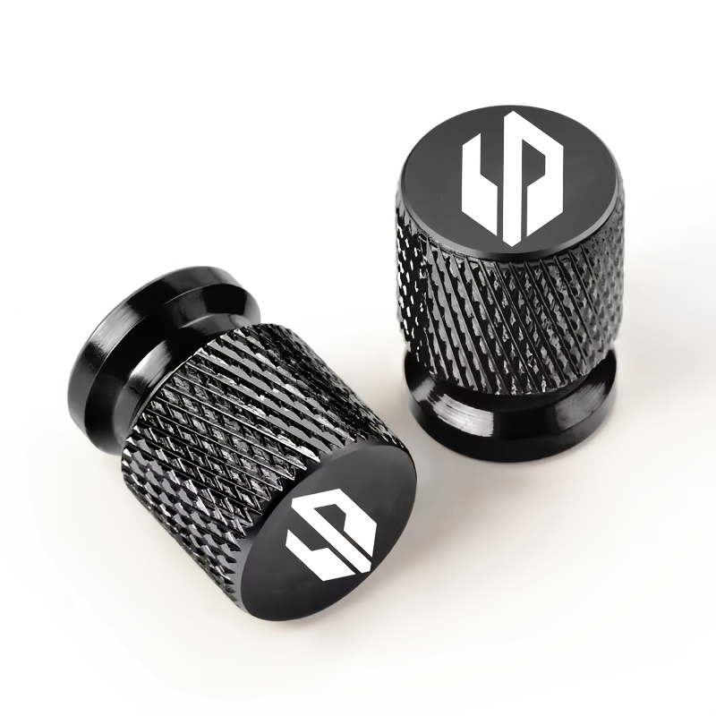 TEMU 2pcs Suitable For Car Tire Valve Cover, Durable Metal Material, In Black And Red Styles, Moisture-proof, Dustproof, Waterproof, Car Tire
