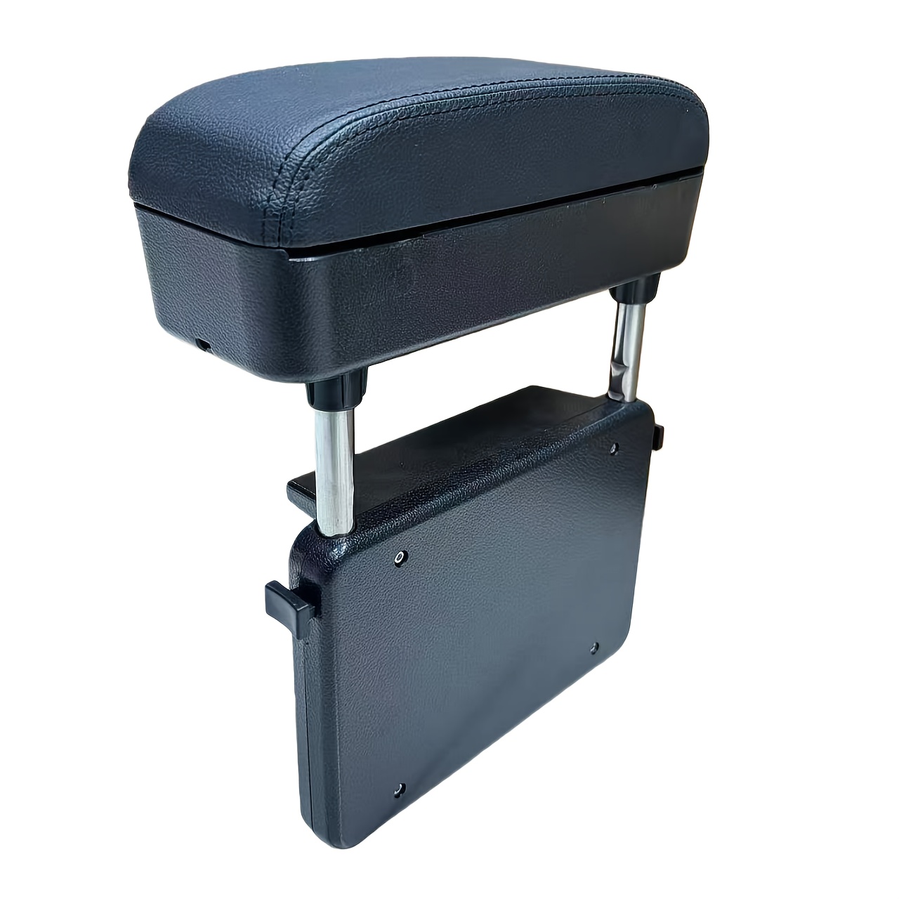 TEMU Adjustable Height Car Armrest Cushion, Abs Material Elbow Rest Pad, Vehicle Console Organizer With Storage Box, Compatible With Models,