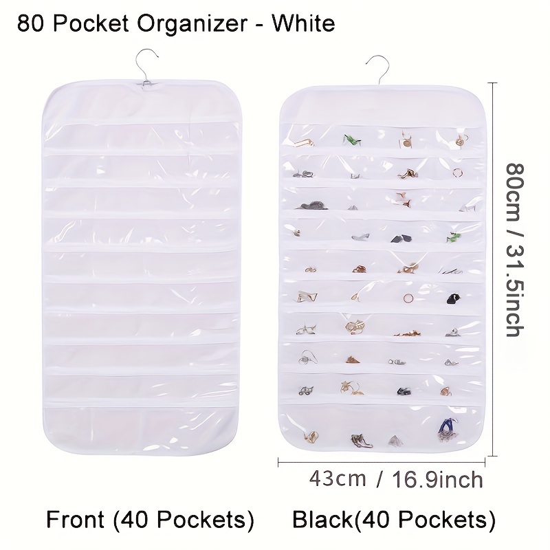 TEMU Ornament Storage Bag 80/48 Pockets, Hanging Ornament Storage Bag, Jewelry Organizers