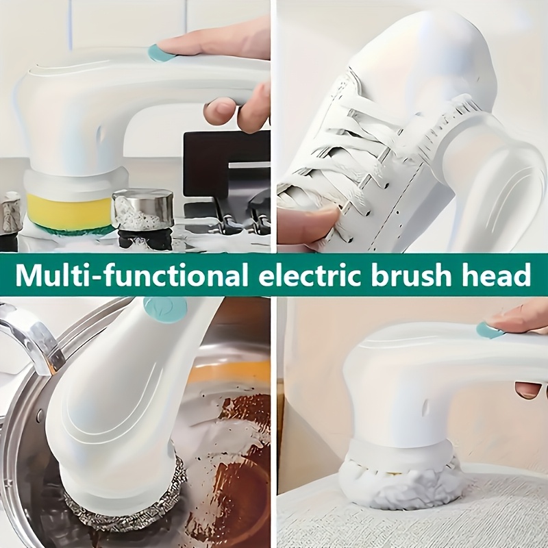 the dolphin mouth electric rotating cleaning brush has a replaceable head and is usb charged it   kitchens floors tiles stoves glass sinks and shoes a multi functional kitchen   quickly removes dirt Product details 2