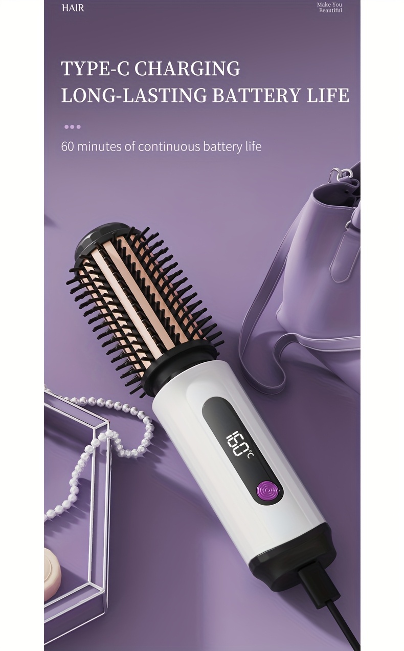 Nieuwe USB Oplaadbare Grensoverschrijdende 2-in-1 LCD Display Krultang en Stijltang, Dual-Use Draadloos Draagbaar Elektrisch Haarstyling Gereedschap voor Stijlen en Krullen