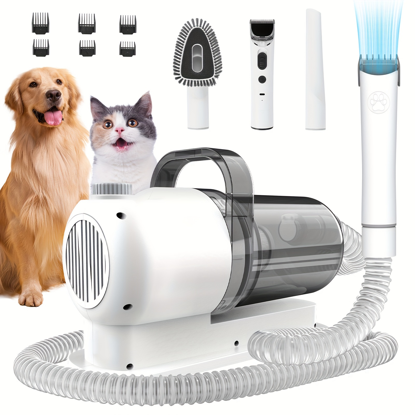 

Pet Grooming Vacuum For Dogs - Pet Vacuum Grooming Kit With 2.5l Dust Cup, Grooming Tools, 6 Combs, Dog Vacuum For Shedding Grooming 99% Pet Hair, Grooming Kit For Dogs At Home