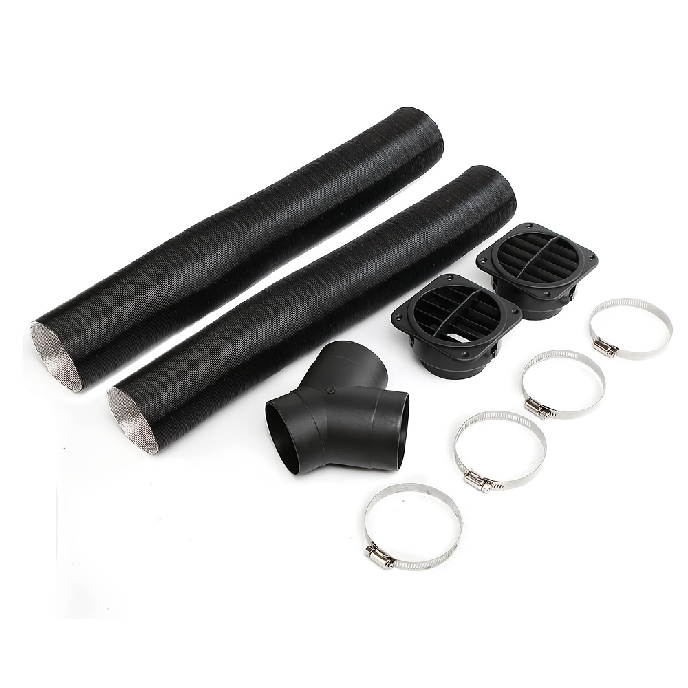 9pcs 60mm Heater Ducting Pipe Kit, Flexible Warm Air Vent Outlet, T-piece Connector And Hose Clips For Air Parking Heater