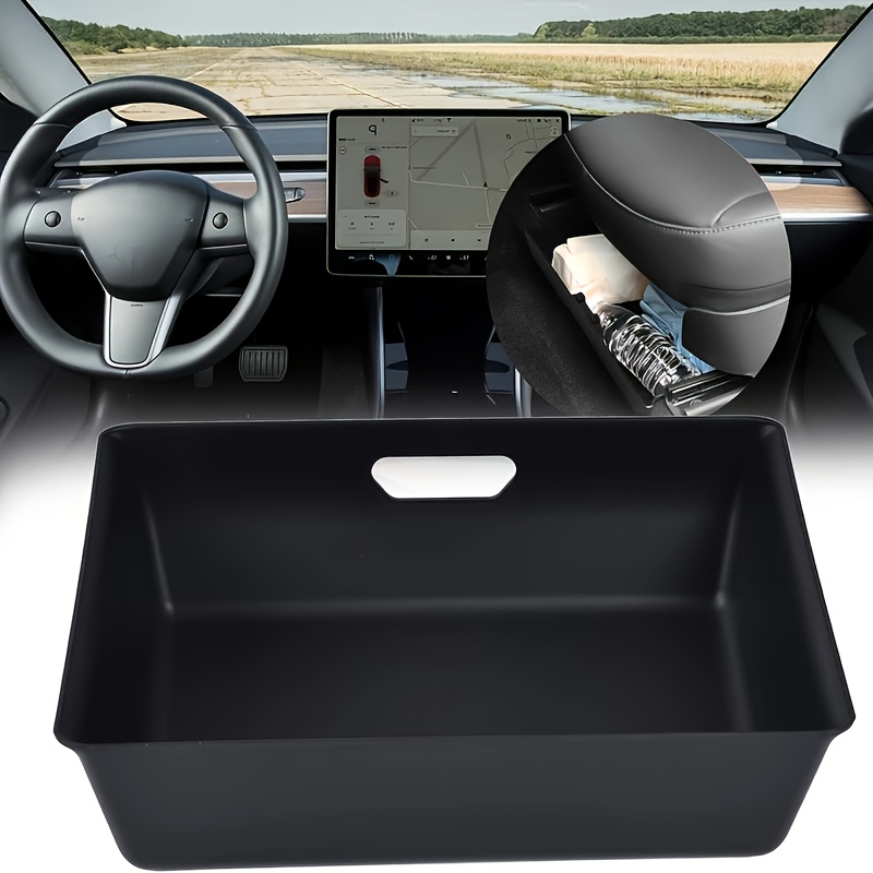 

For Tesla For Model Y -fit Under Seat Storage Box - Abs, , Organizer For Rear