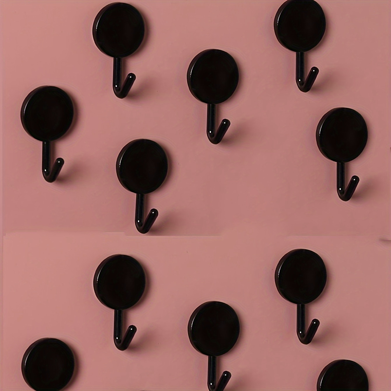 

6pcs Black Self-adhesive Wall Hooks - No Drill, -free Installation For Kitchen & Door - Strong Adhesive Clothes Hangers, Hooks For Hanging Things Wall, Utility Hooks