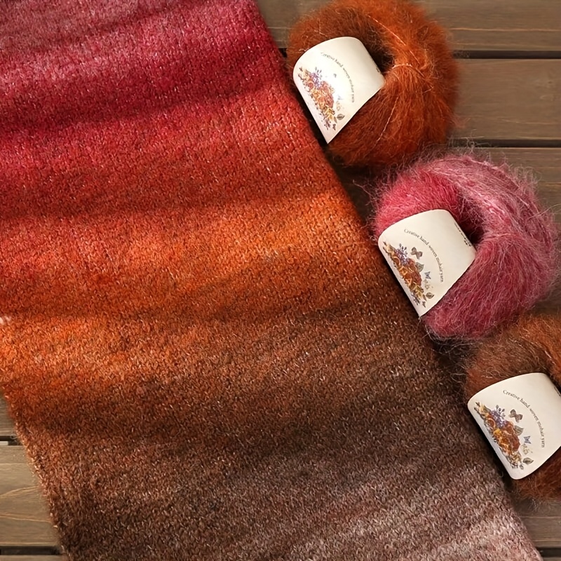 3pcs Yarn Balls Multicolor Natural Cake Yarn For Hand Knitting Sweater Scarf Hat Materials, Weight 2.65oz